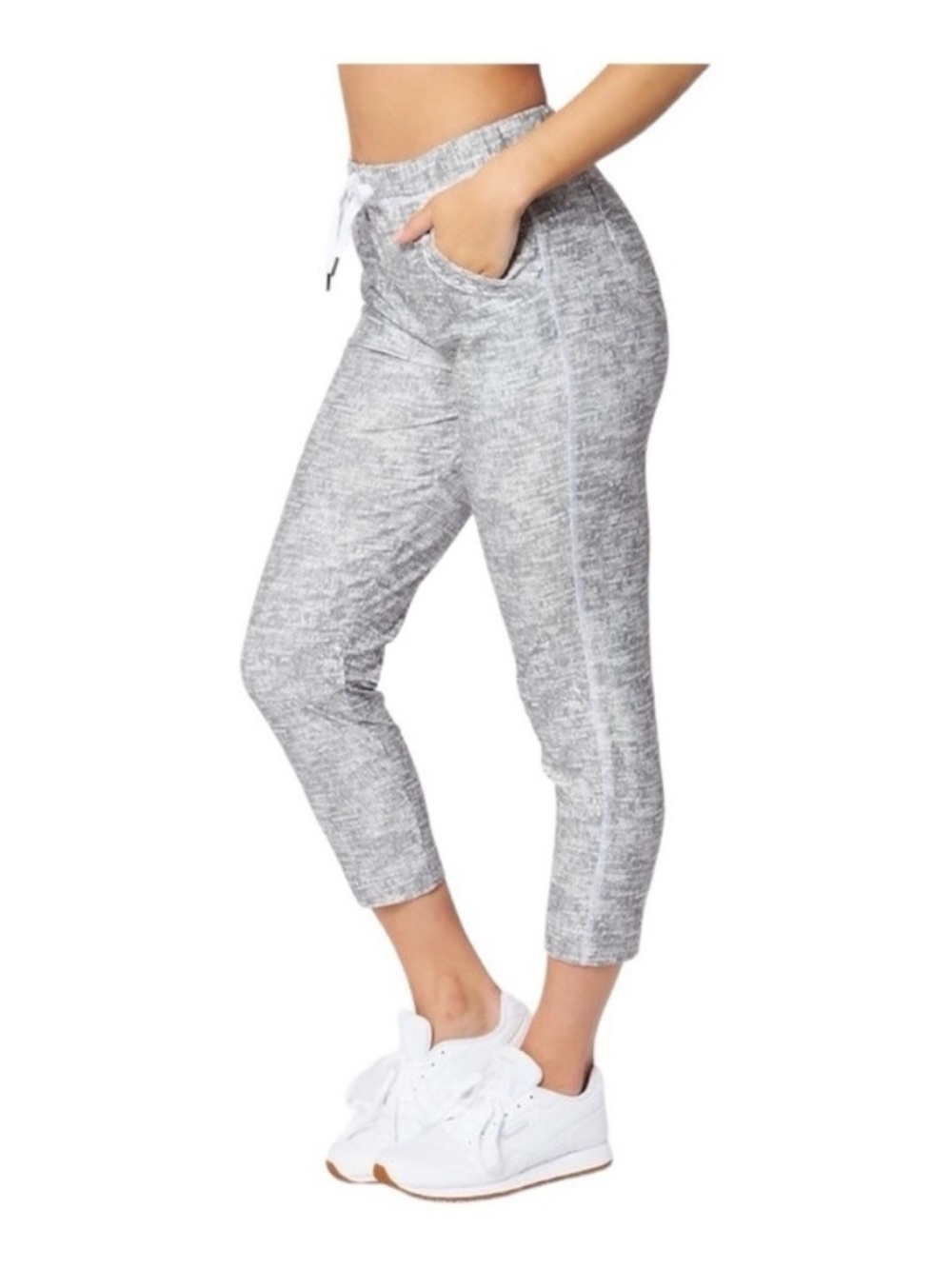 Scorpio Sol NWT Fare Crop Jogger White Distressed Heather Size Small - Picture 5 of 11